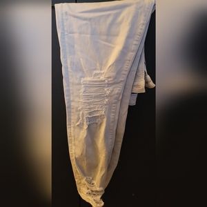 °•○●RIPPED SUPER STRETCH SIZE 16 LONG AMERICAN EAGLE JEANS●○•°